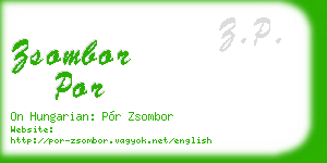 zsombor por business card